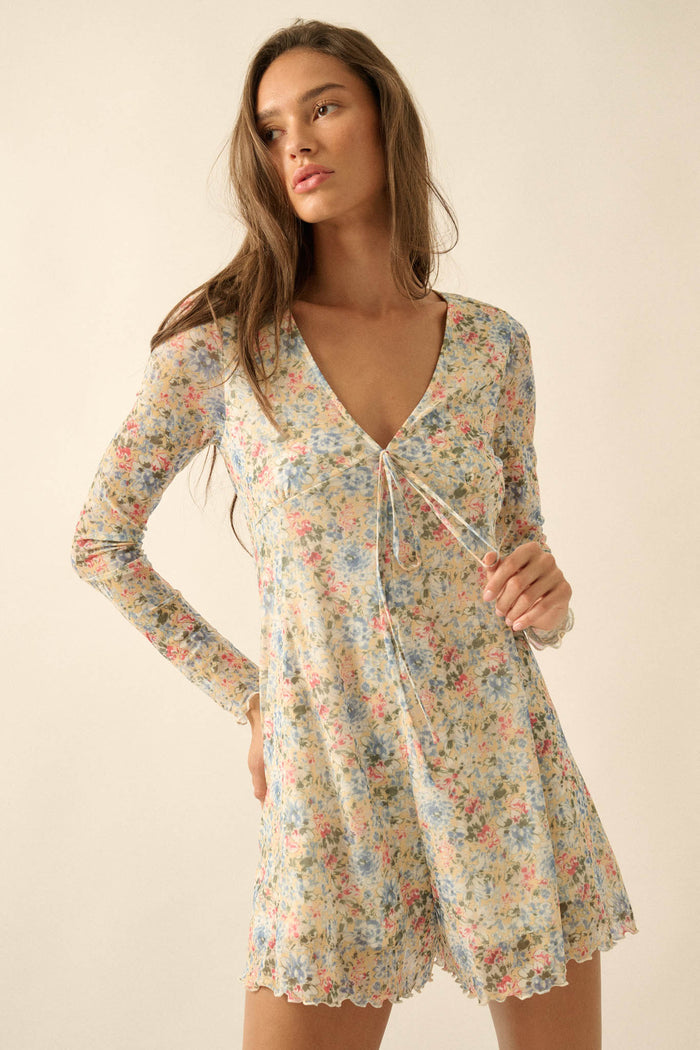 long sleeve romper dress ANNWYN - - COCONUT piece design Ideal for vacations Elsa Romper - Green, S,