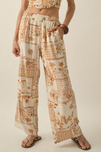 Fantasy Island Tropical-Print Wide-Leg Pants - ShopPromesa