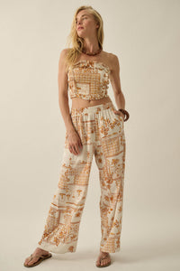 Fantasy Island Tropical-Print Wide-Leg Pants - ShopPromesa