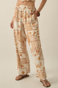 Fantasy Island Tropical-Print Wide-Leg Pants - ShopPromesa