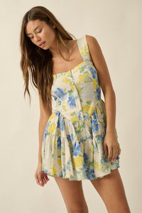 Beauty Within Floral Buttoned Tiered Ruffle Romper - ShopPromesa