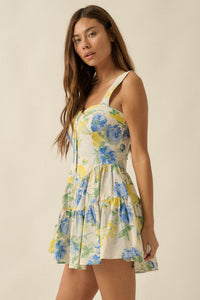 Beauty Within Floral Buttoned Tiered Ruffle Romper - ShopPromesa