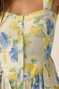 Beauty Within Floral Buttoned Tiered Ruffle Romper - ShopPromesa