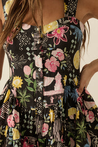 Party Pop Fruit & Floral-Print Tiered Ruffle Romper - ShopPromesa