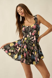 Party Pop Fruit & Floral-Print Tiered Ruffle Romper - ShopPromesa