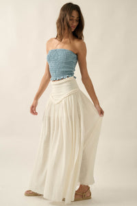 Breath of Air Cotton Gauze Drop-Waist Maxi Skort - ShopPromesa
