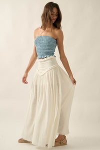 Breath of Air Cotton Gauze Drop-Waist Maxi Skort - ShopPromesa