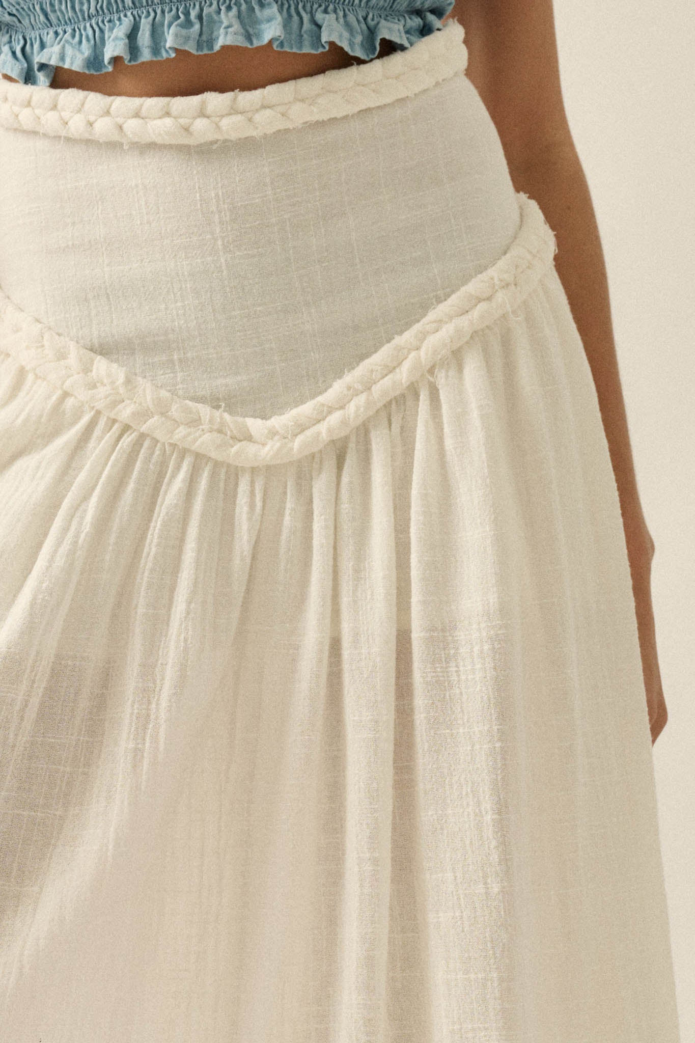 Breath of Air Cotton Gauze Drop-Waist Maxi Skort - ShopPromesa