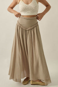 Breath of Air Cotton Gauze Drop-Waist Maxi Skort - ShopPromesa