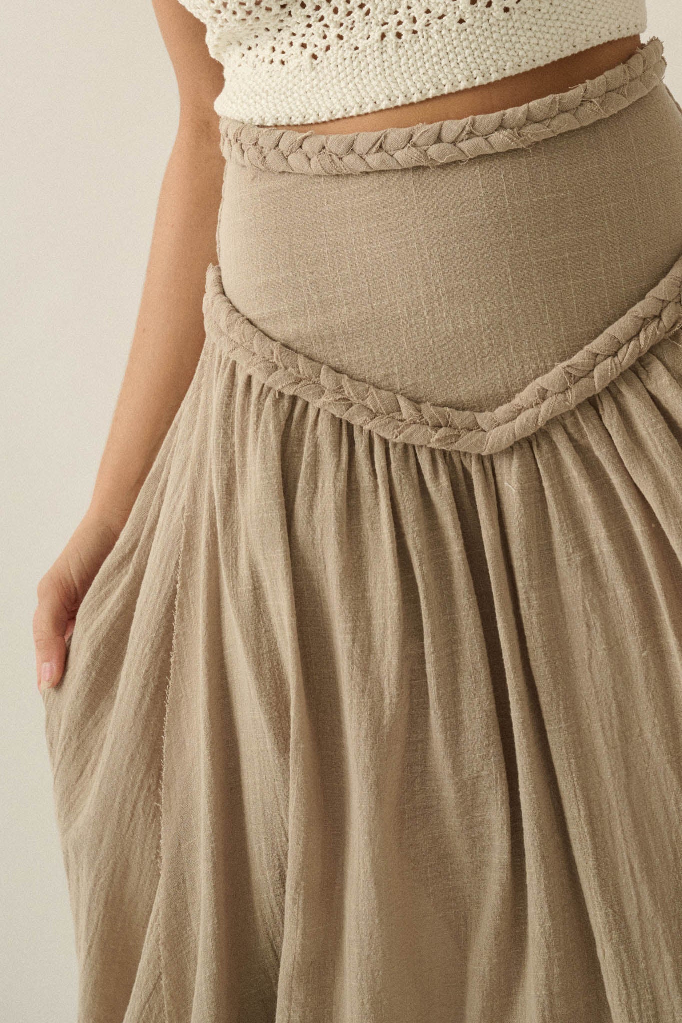 Breath of Air Cotton Gauze Drop-Waist Maxi Skort - ShopPromesa