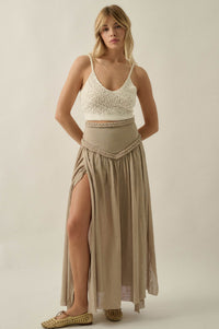 Breath of Air Cotton Gauze Drop-Waist Maxi Skort - ShopPromesa