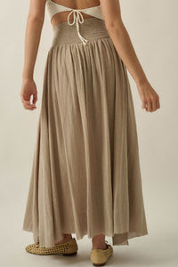 Breath of Air Cotton Gauze Drop-Waist Maxi Skort - ShopPromesa