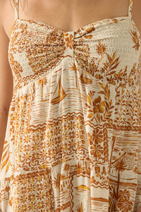 Lost Island Tropical-Print Smocked Tiered Romper - ShopPromesa