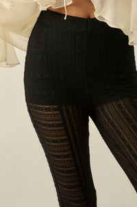Living Beautifully Floral Lace High-Waist Flare Pants - ShopPromesa
