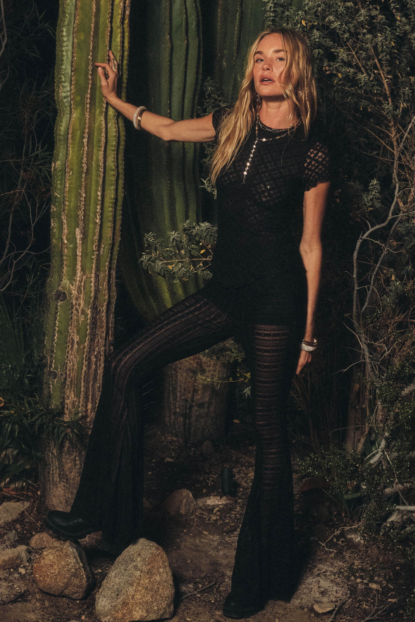Living Beautifully Floral Lace High-Waist Flare Pants - ShopPromesa
