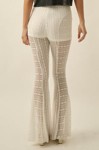 Living Beautifully Floral Lace High-Waist Flare Pants - ShopPromesa