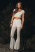 Living Beautifully Floral Lace High-Waist Flare Pants - ShopPromesa