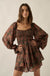 Secret Rose Floral Chiffon Smocked Peasant Romper - ShopPromesa