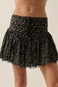 Surprise Me Floral Tulle Drop Waist Mini Skort - ShopPromesa