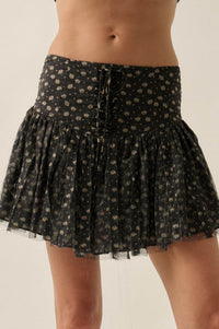 Surprise Me Floral Tulle Drop Waist Mini Skort - ShopPromesa