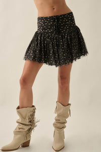 Surprise Me Floral Tulle Drop Waist Mini Skort - ShopPromesa