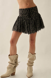 Surprise Me Floral Tulle Drop Waist Mini Skort - ShopPromesa