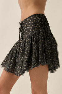 Surprise Me Floral Tulle Drop Waist Mini Skort - ShopPromesa