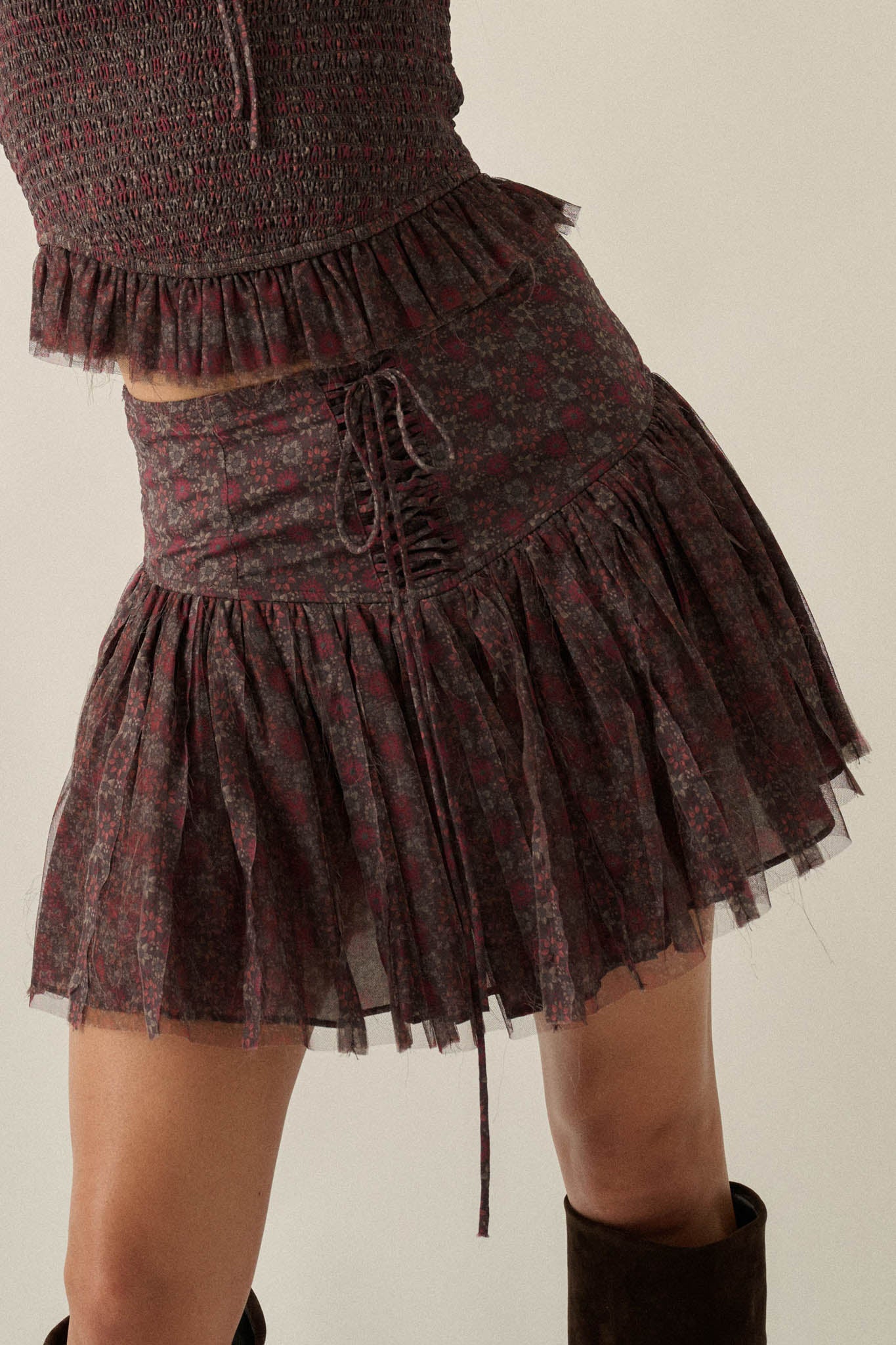 Adore Me Floral Tulle Layered Drop-Waist Mini Skort - ShopPromesa