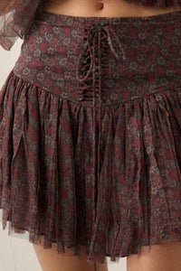Adore Me Floral Tulle Layered Drop-Waist Mini Skort - ShopPromesa