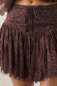 Adore Me Floral Tulle Layered Drop-Waist Mini Skort - ShopPromesa