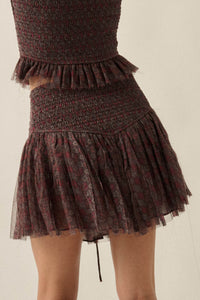 Adore Me Floral Tulle Layered Drop-Waist Mini Skort - ShopPromesa