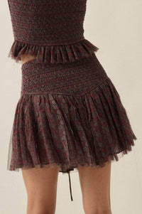 Adore Me Floral Tulle Layered Drop-Waist Mini Skort - ShopPromesa