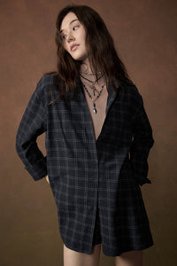Boxed In Plaid Button-Front Belted Shirt Romper - ShopPromesa
