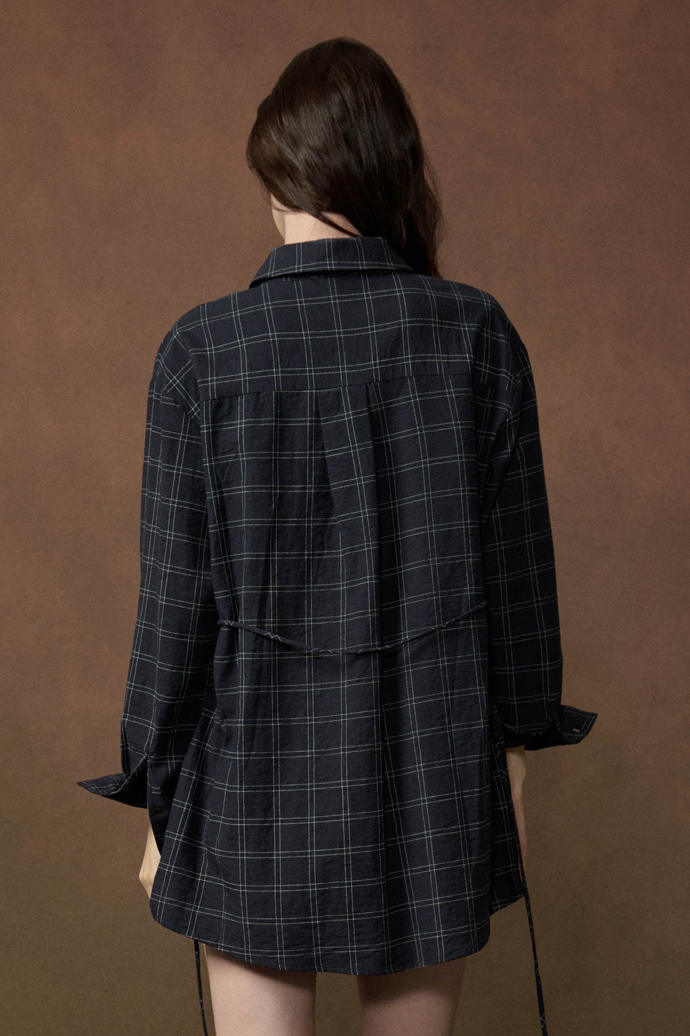 Boxed In Plaid Button-Front Belted Shirt Romper - ShopPromesa