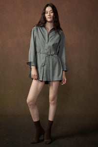 Street Smarts Stretch Twill Belted Shirt Romper - ShopPromesa