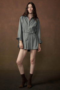 Street Smarts Stretch Twill Belted Shirt Romper - ShopPromesa