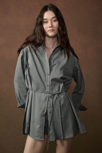 Street Smarts Stretch Twill Belted Shirt Romper - ShopPromesa