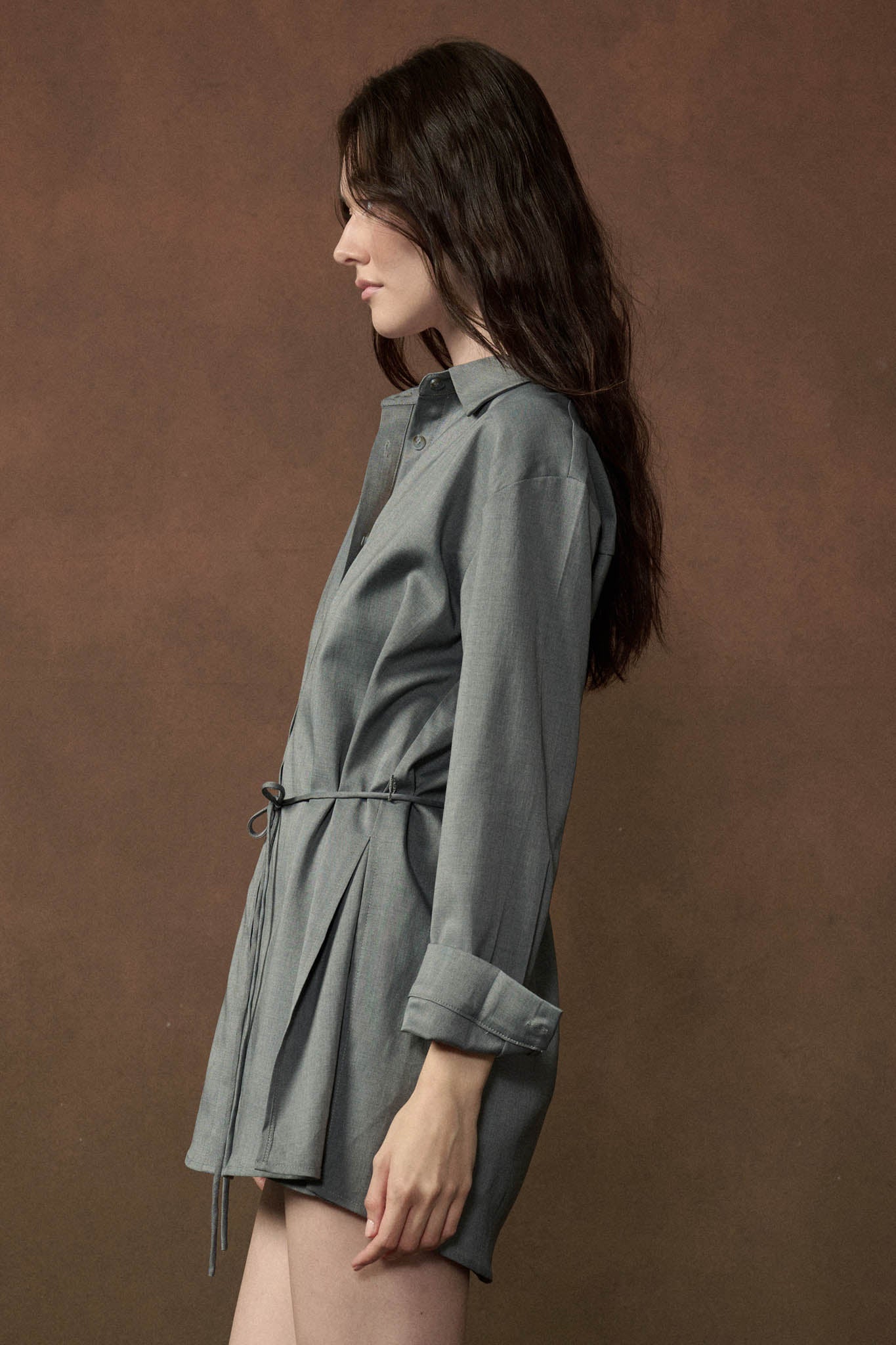 Street Smarts Stretch Twill Belted Shirt Romper - ShopPromesa