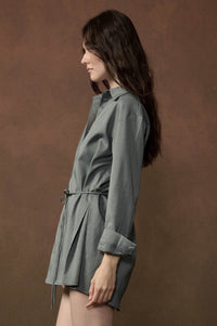 Street Smarts Stretch Twill Belted Shirt Romper - ShopPromesa