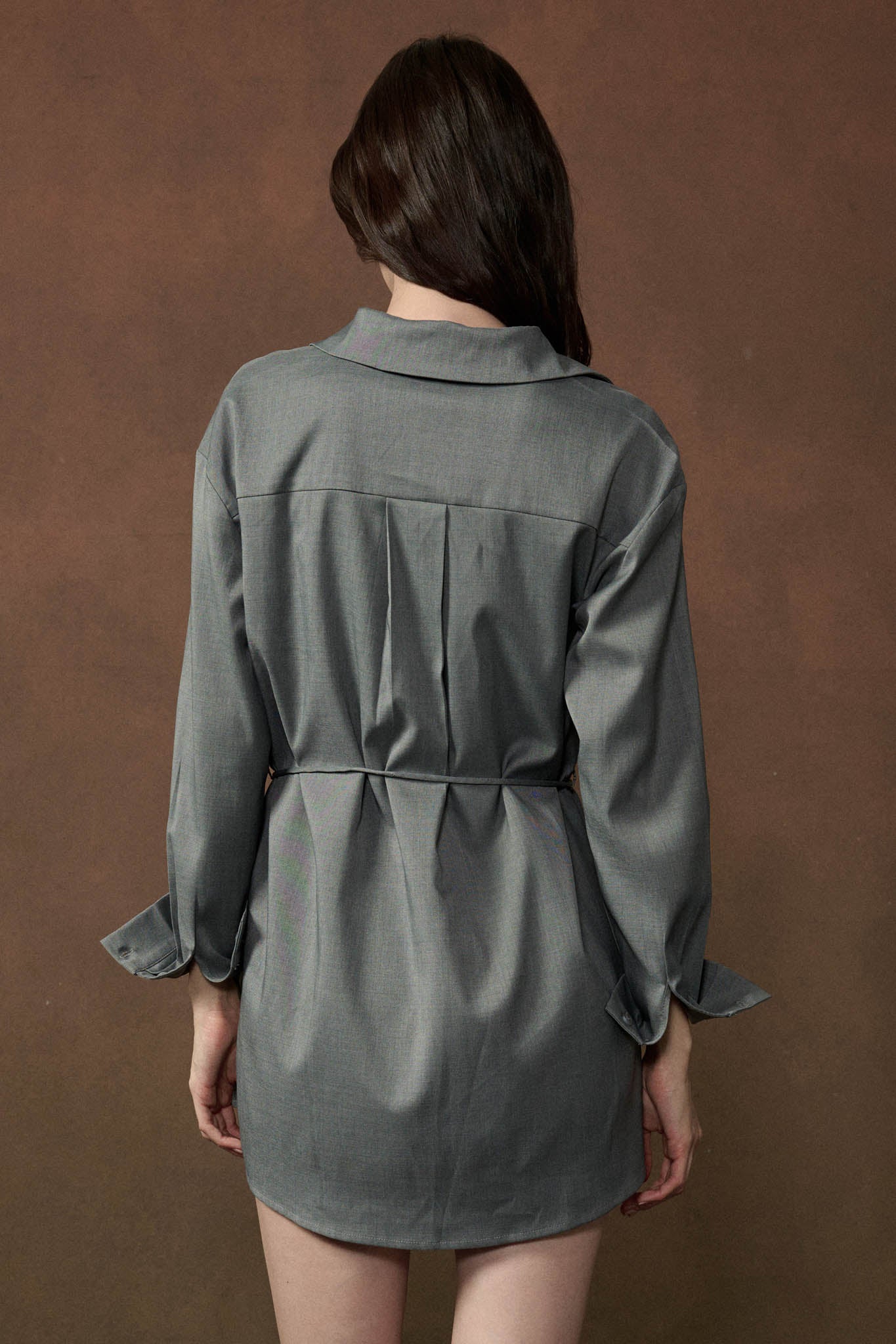 Street Smarts Stretch Twill Belted Shirt Romper - ShopPromesa