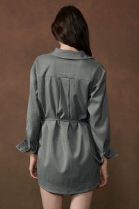 Street Smarts Stretch Twill Belted Shirt Romper - ShopPromesa
