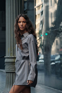 Street Smarts Stretch Twill Belted Shirt Romper - ShopPromesa