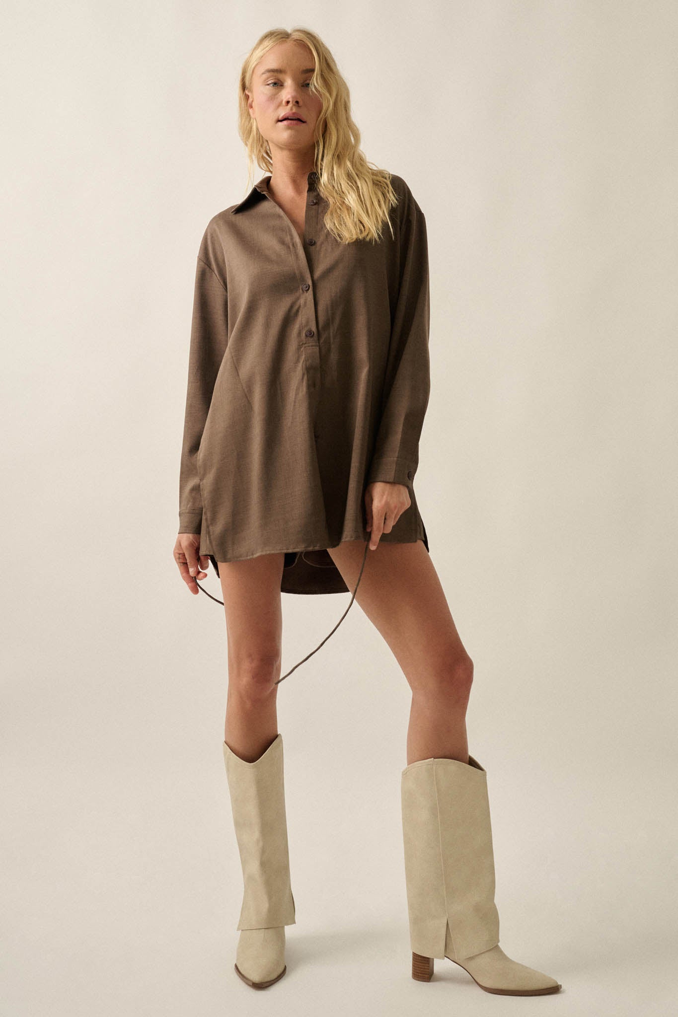 Street Smarts Stretch Twill Belted Shirt Romper - ShopPromesa