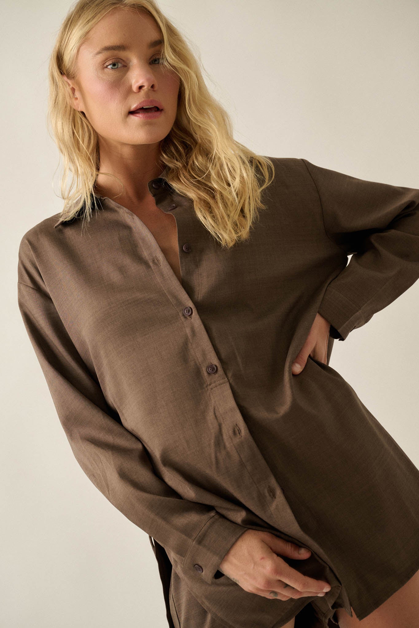 Street Smarts Stretch Twill Belted Shirt Romper - ShopPromesa