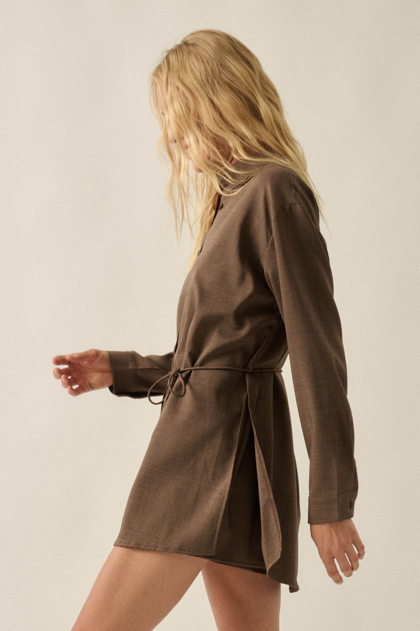 Street Smarts Stretch Twill Belted Shirt Romper - ShopPromesa
