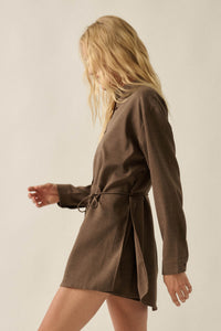 Street Smarts Stretch Twill Belted Shirt Romper - ShopPromesa