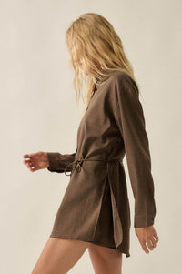 Street Smarts Stretch Twill Belted Shirt Romper - ShopPromesa