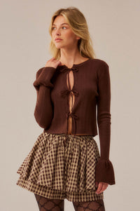 Fast Forward Plaid Gathered Drawstring Mini Skort - ShopPromesa