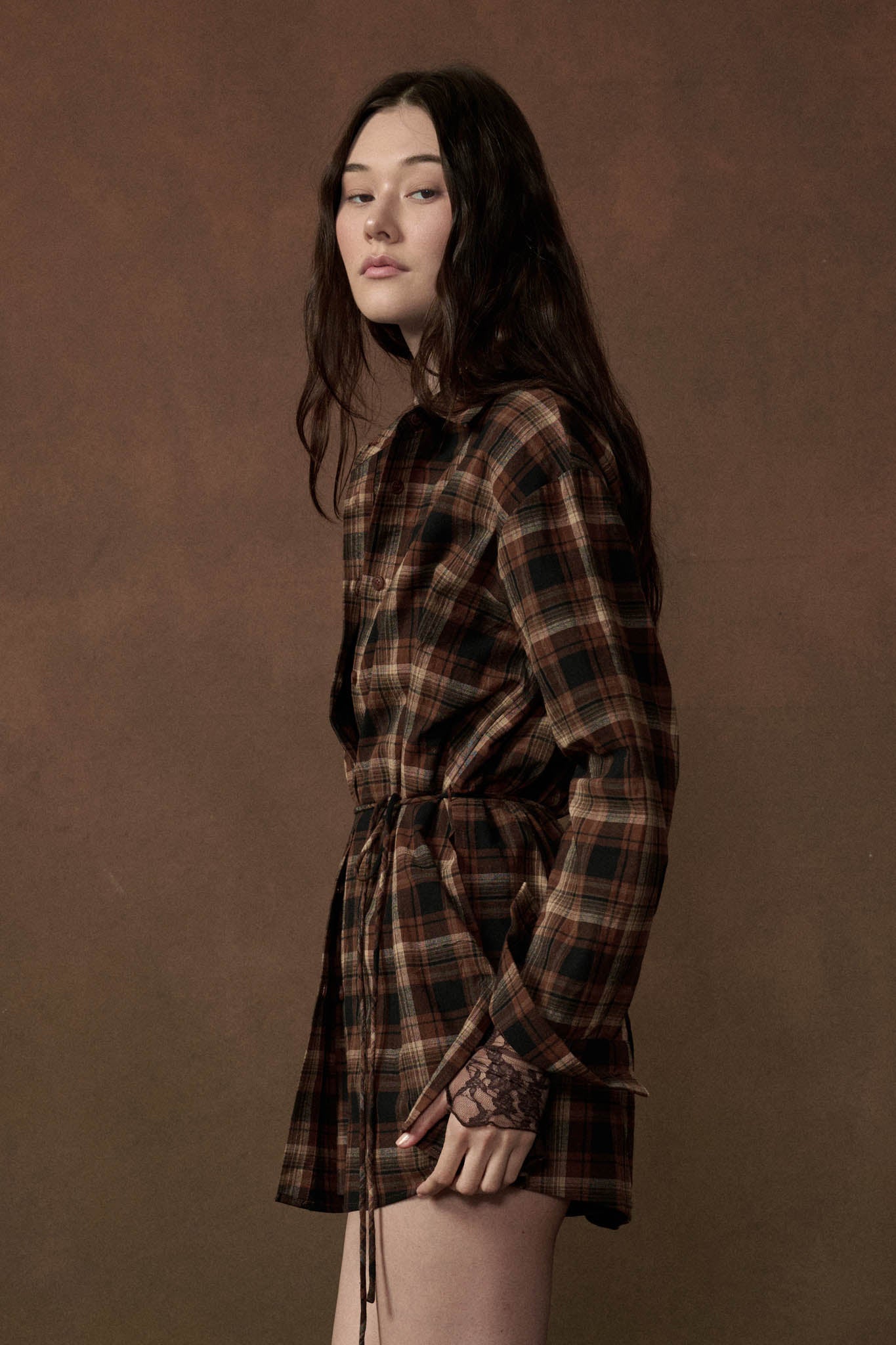Breaking Plaid Button-Up Belted Shirt Romper - ShopPromesa