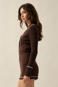Piping Hot Solid Knit Half-Button Sweater Romper - ShopPromesa